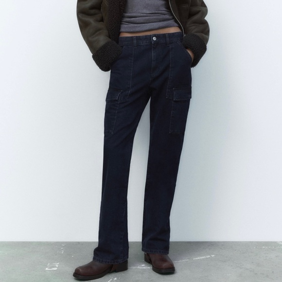 Zara ZW THE SLIM CARGO JEANS - size 32 (CA 14) BNWT! - Picture 2 of 8